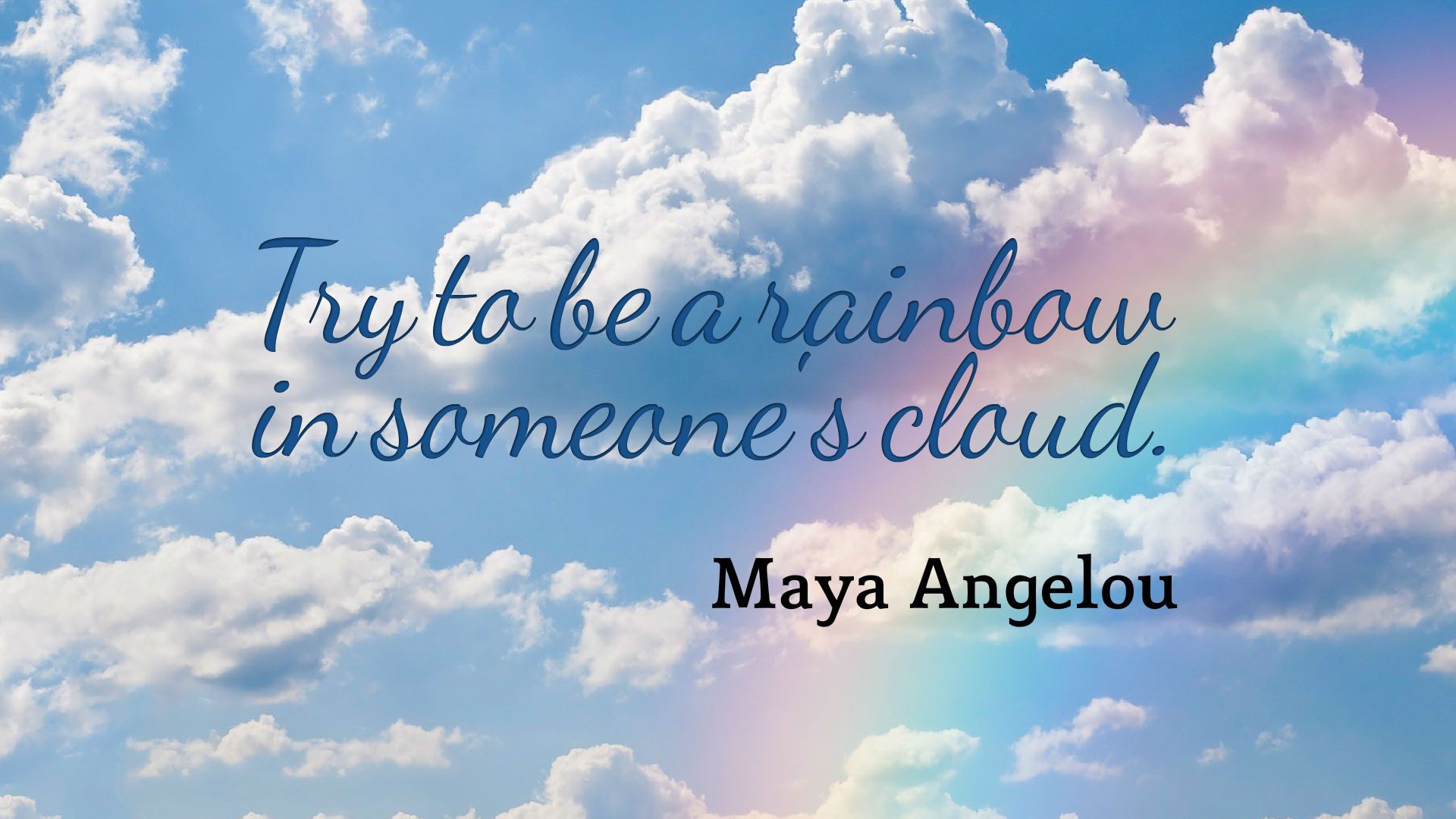 Citazione Maya Angelou nuvole, 1920x1080 Full HD, PC