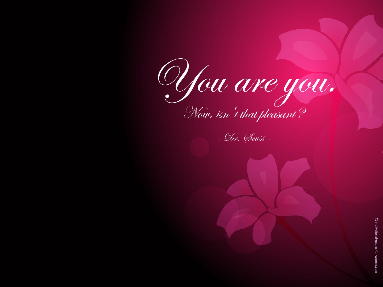 Fiori rosa citazione Dr. Seuss, 1600x1200 HD Ready, PC