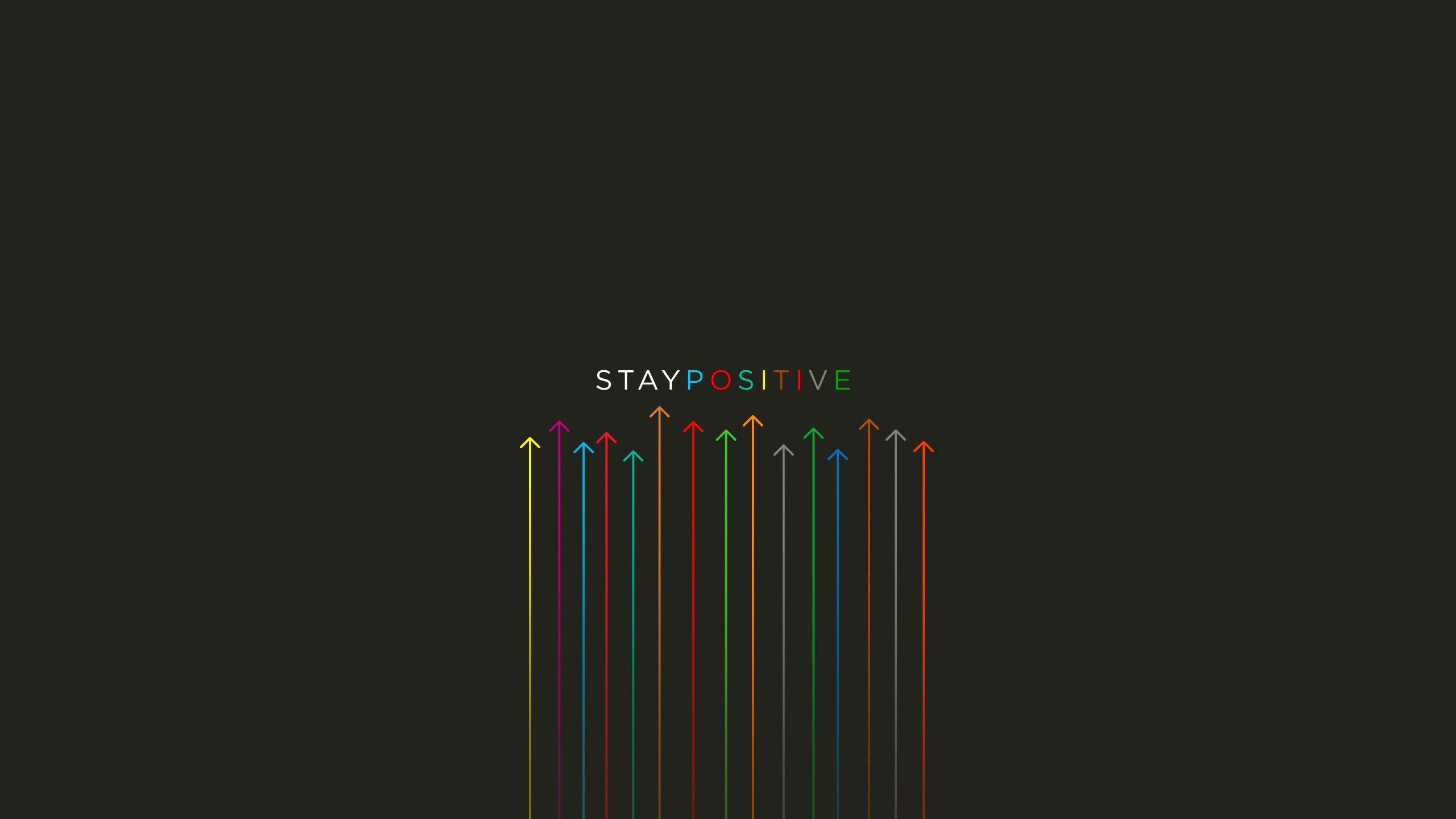 Stay Positive linee colorate, 2560x1440 2K, PC Desktop