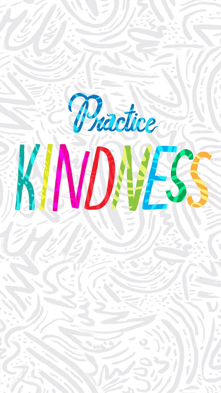Citazione Practice Kindness colorata, 750x1334 Verticale, iPhone Air