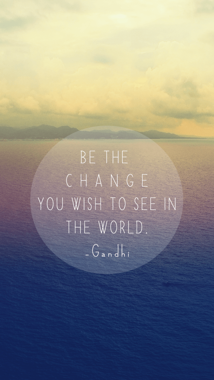 Citazione Gandhi mare tramonto, 750x1334 Full HD Verticale, iPhone Air