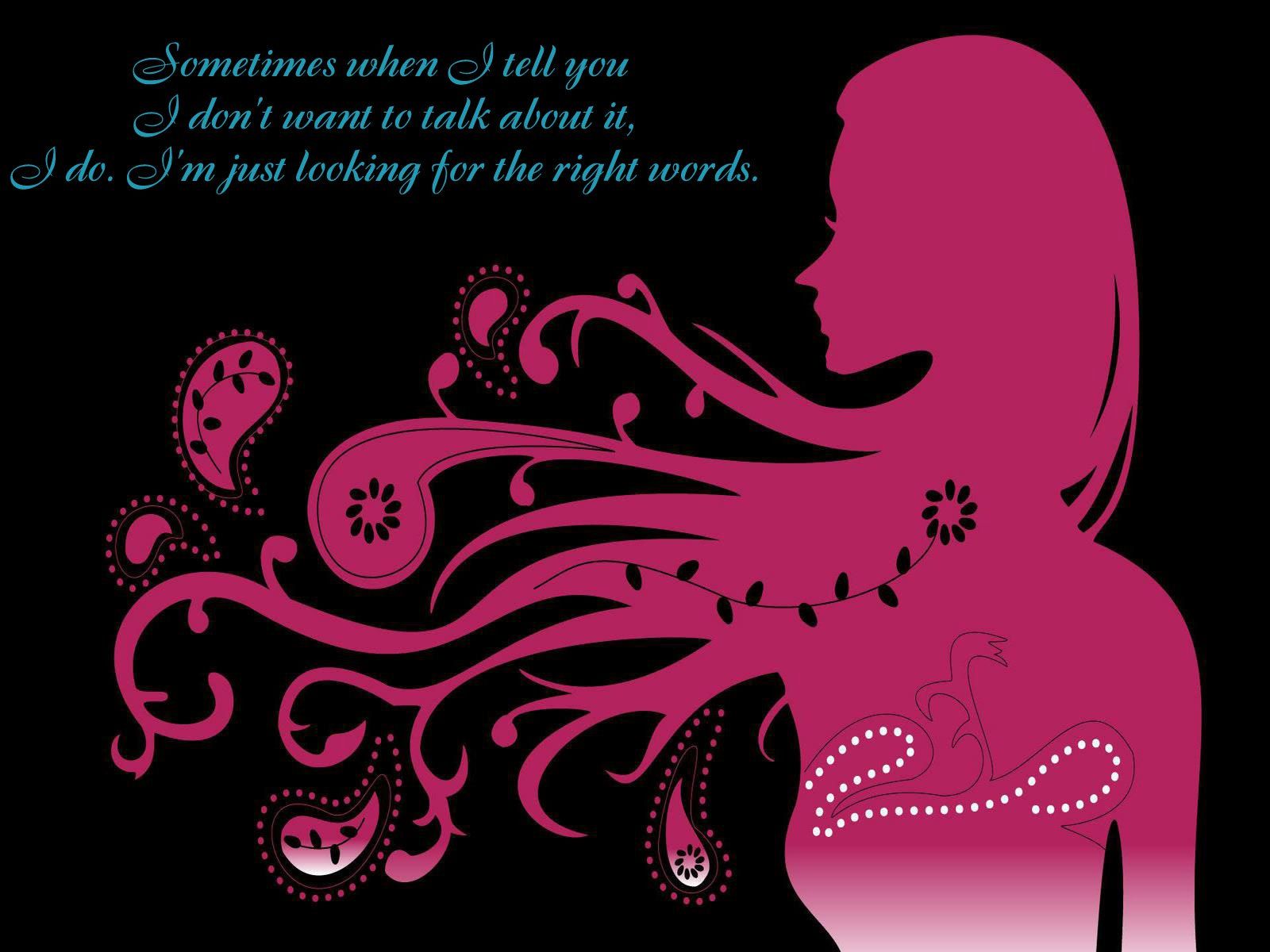 Silhouette rosa donna con citazione, 1600x1200 HD, PC