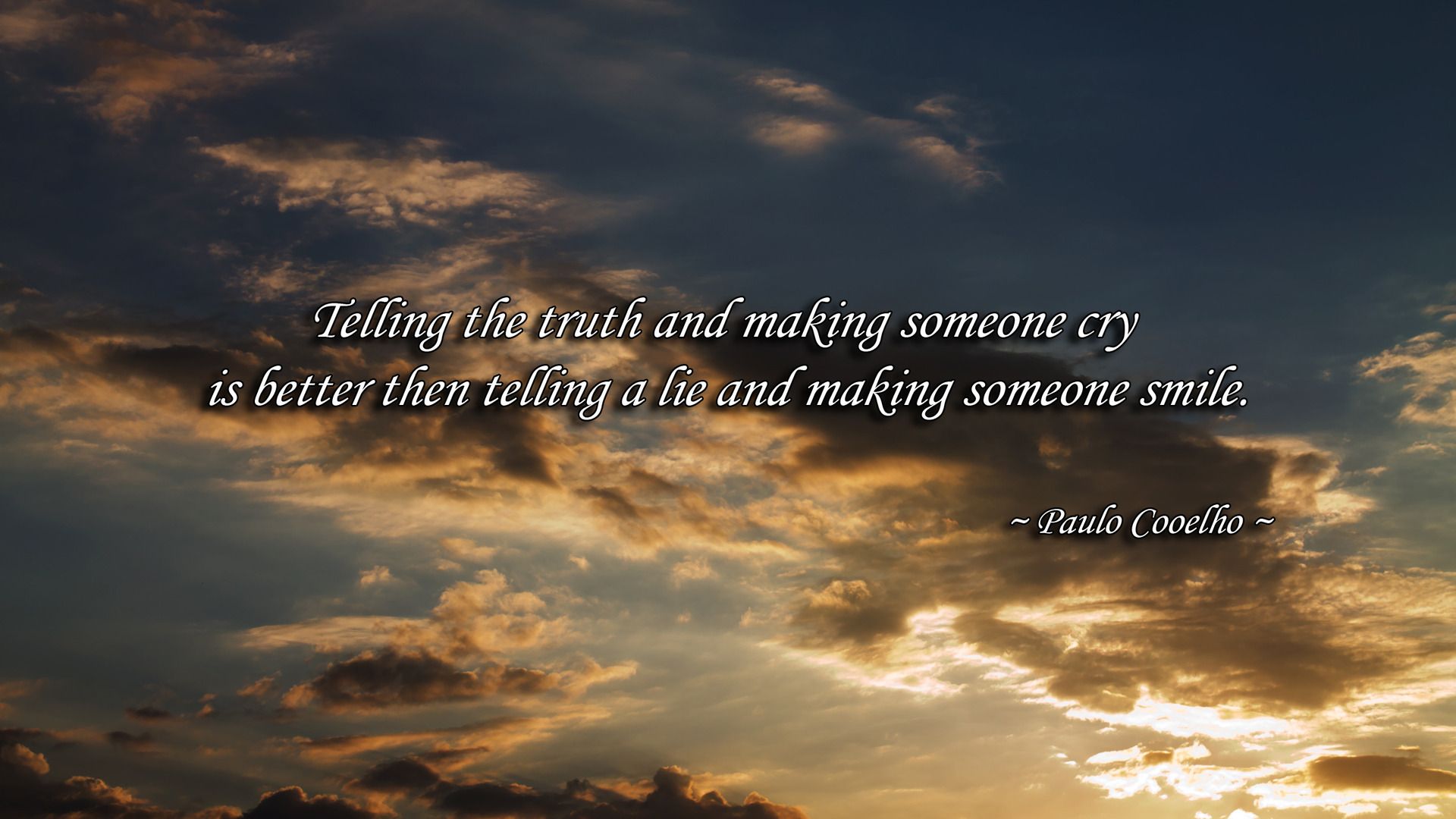 Citazione Paulo Coelho cielo tramonto, 1920x1080 1080p, PC