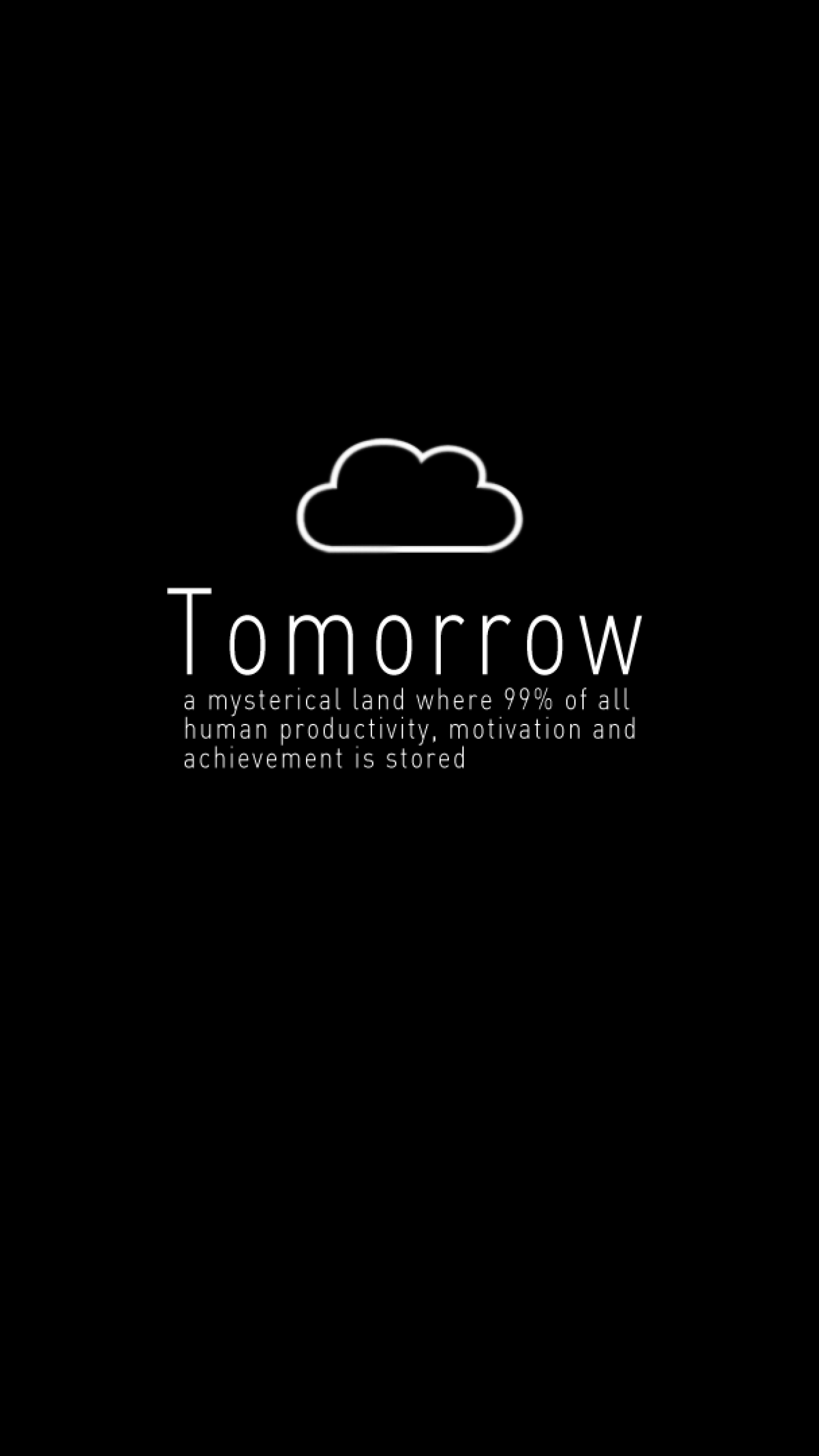 Citazione Tomorrow nuvola bianca, 1440x2560 Full HD Verticale, iPhone