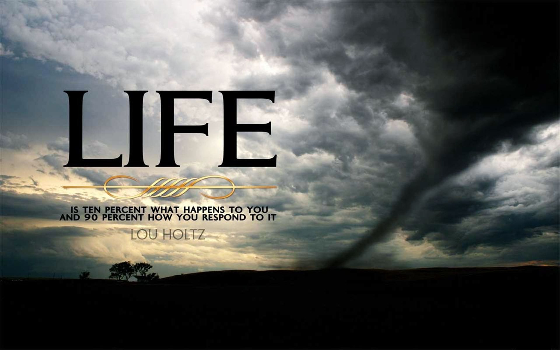 Tornado con citazione Lou Holtz, 1920x1200 Full HD+, Desktop