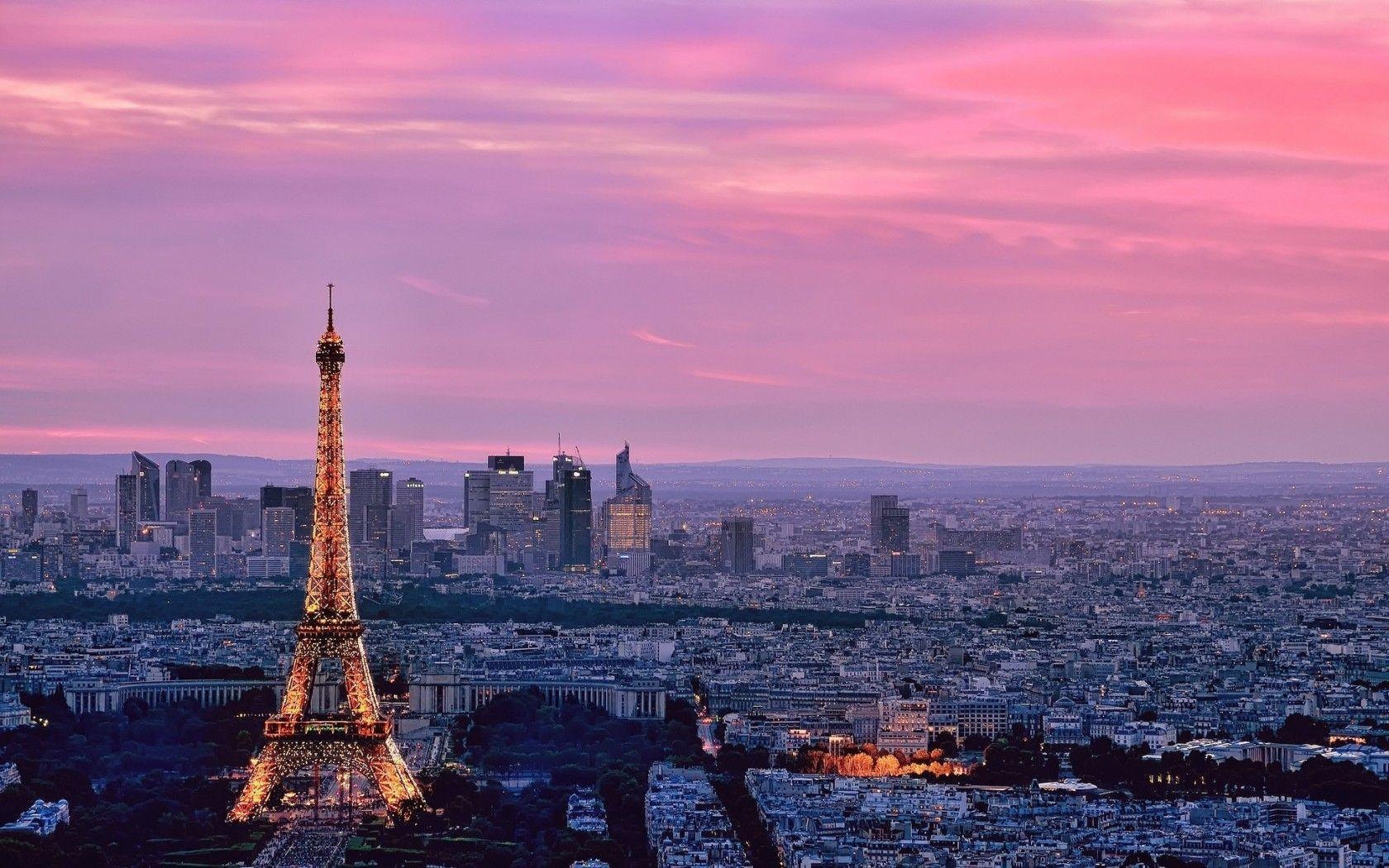 Torre Eiffel al tramonto, Parigi, monumento, 1680x1050 HD, PC
