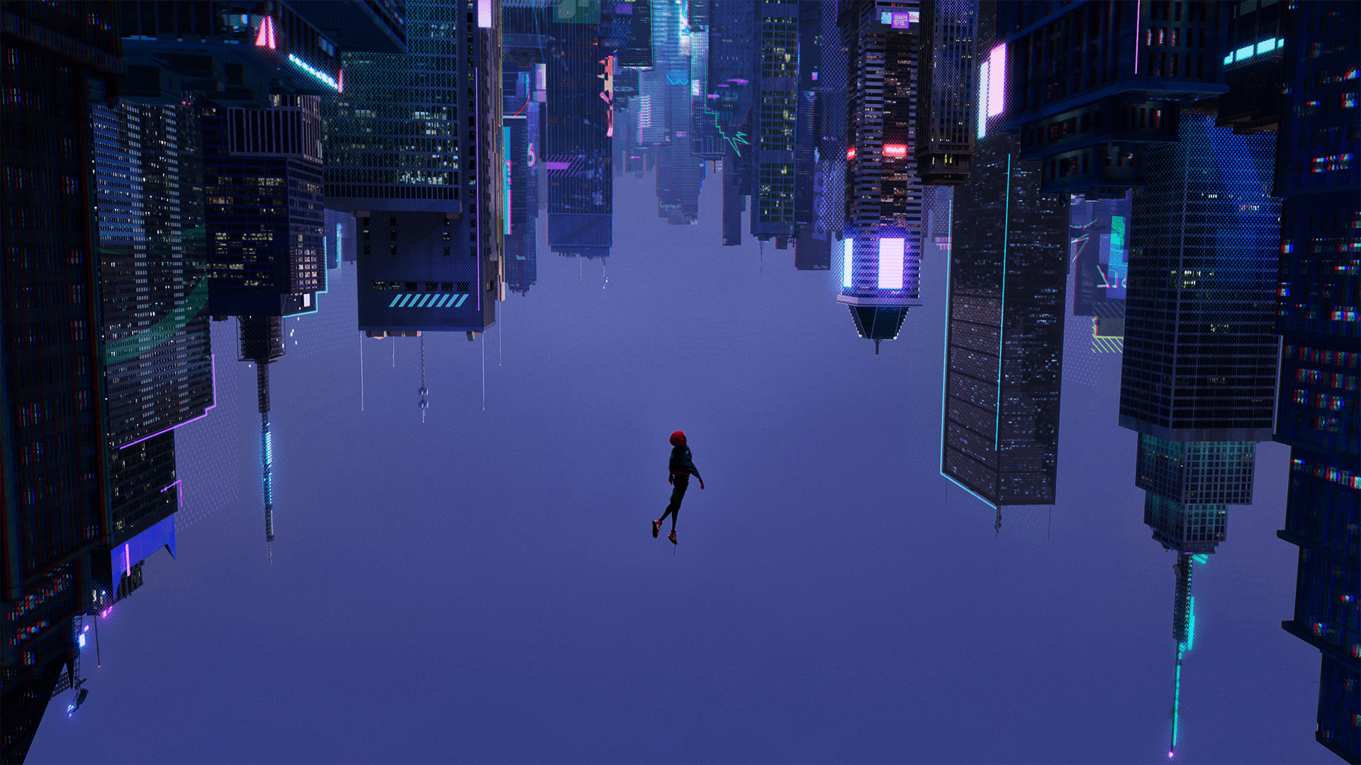 Spider-Man città notturna viola, Marvel, 1920x1080 Full HD 1080p, PC Desktop