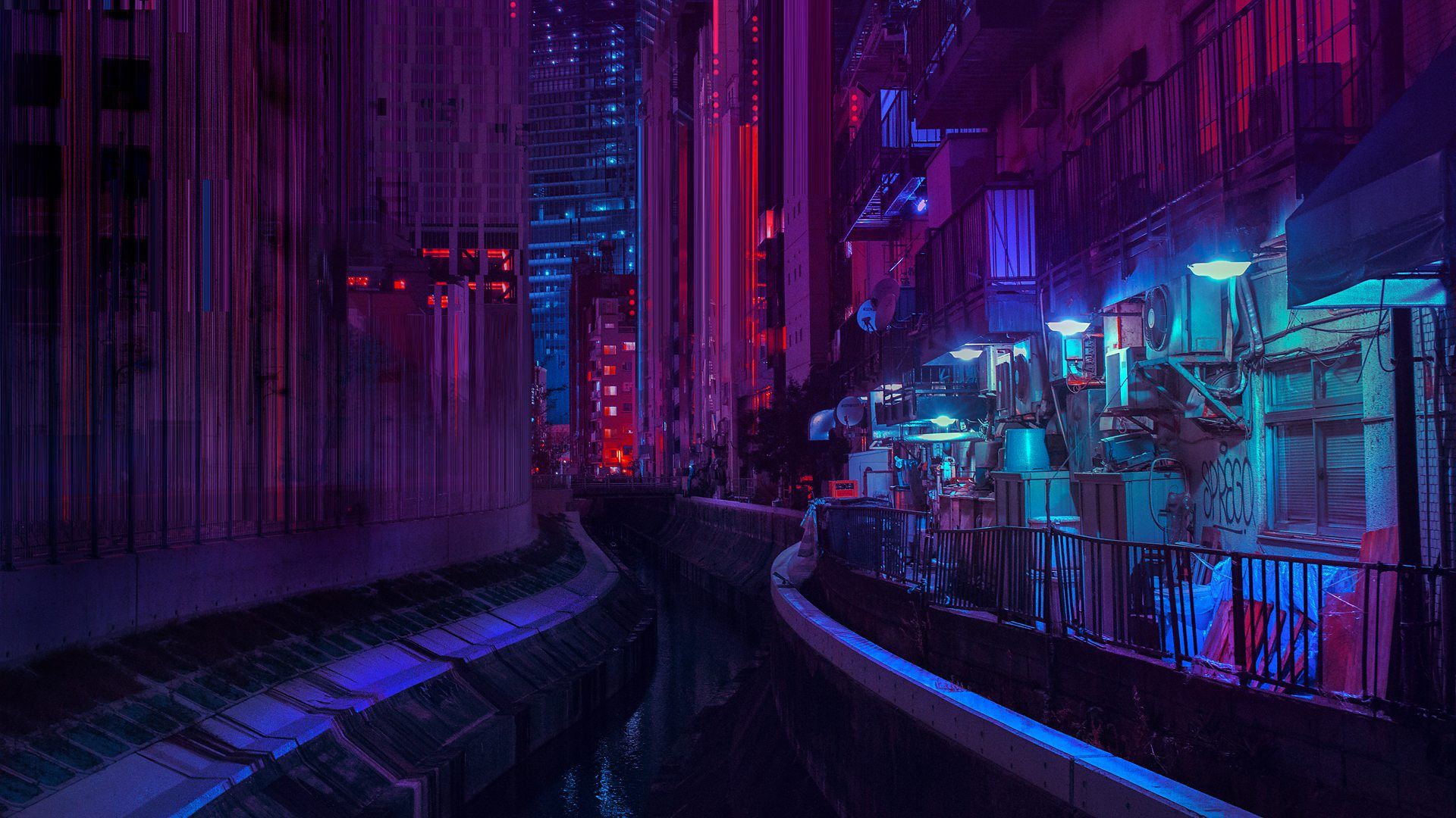 Vicolo neon notturno Tokyo, 1920x1080 1080p, Desktop