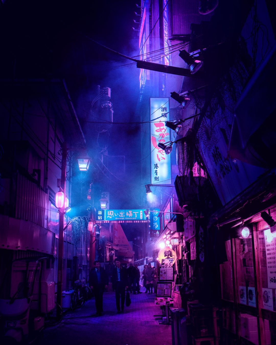 Vicolo Tokyo neon notturno, 1080x1350 Verticale, Mobile