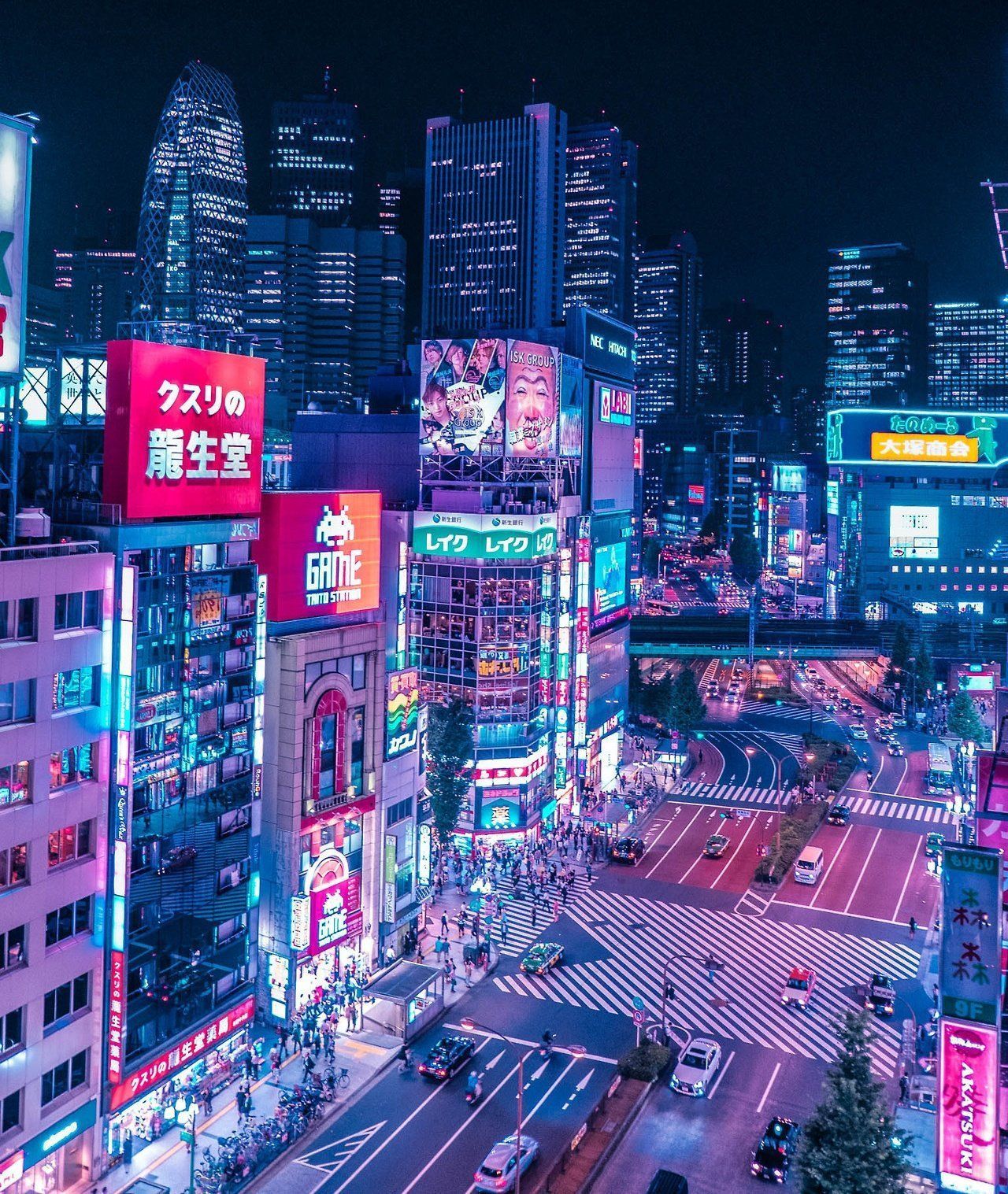 Shinjuku Tokyo notturna neon, 1280x1517 Verticale, OnePlus