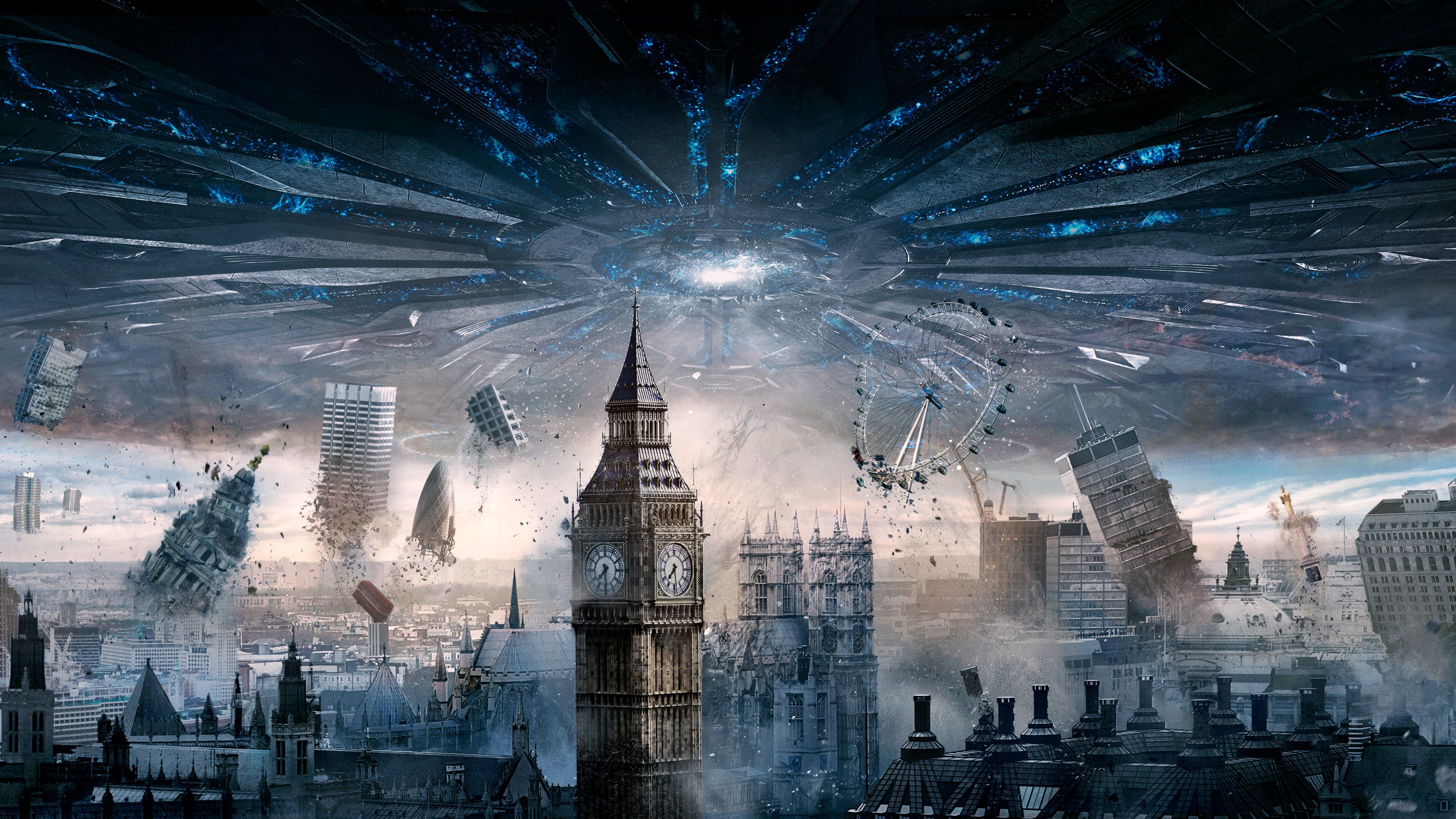 Invasione aliena su Londra, 5120x2880 4K, Desktop 4K