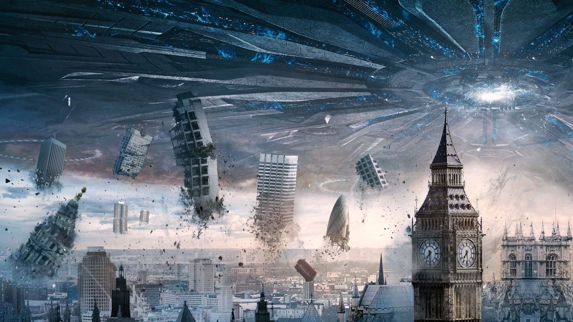 Astronavi aliene sopra Londra, 1920x1080 Full HD 1080p, PC Desktop