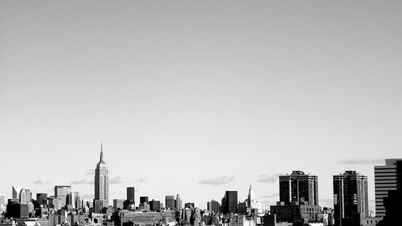 Skyline di New York bianco e nero, 1366x768 HD, Desktop