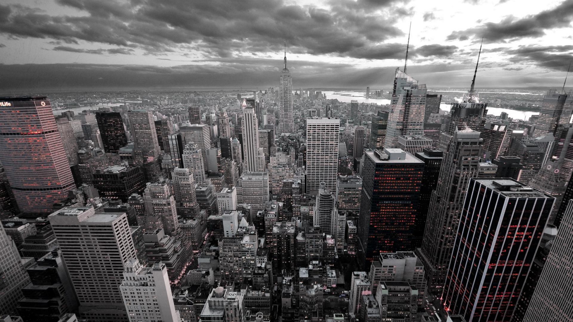 Skyline New York bianco e nero, 1920x1080 Full HD 1080p, Laptop