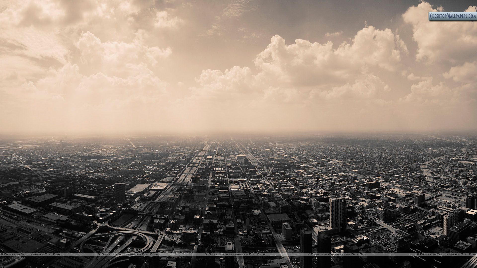 Vista aerea città in bianco e nero, 1920x1080 1080p, PC Desktop
