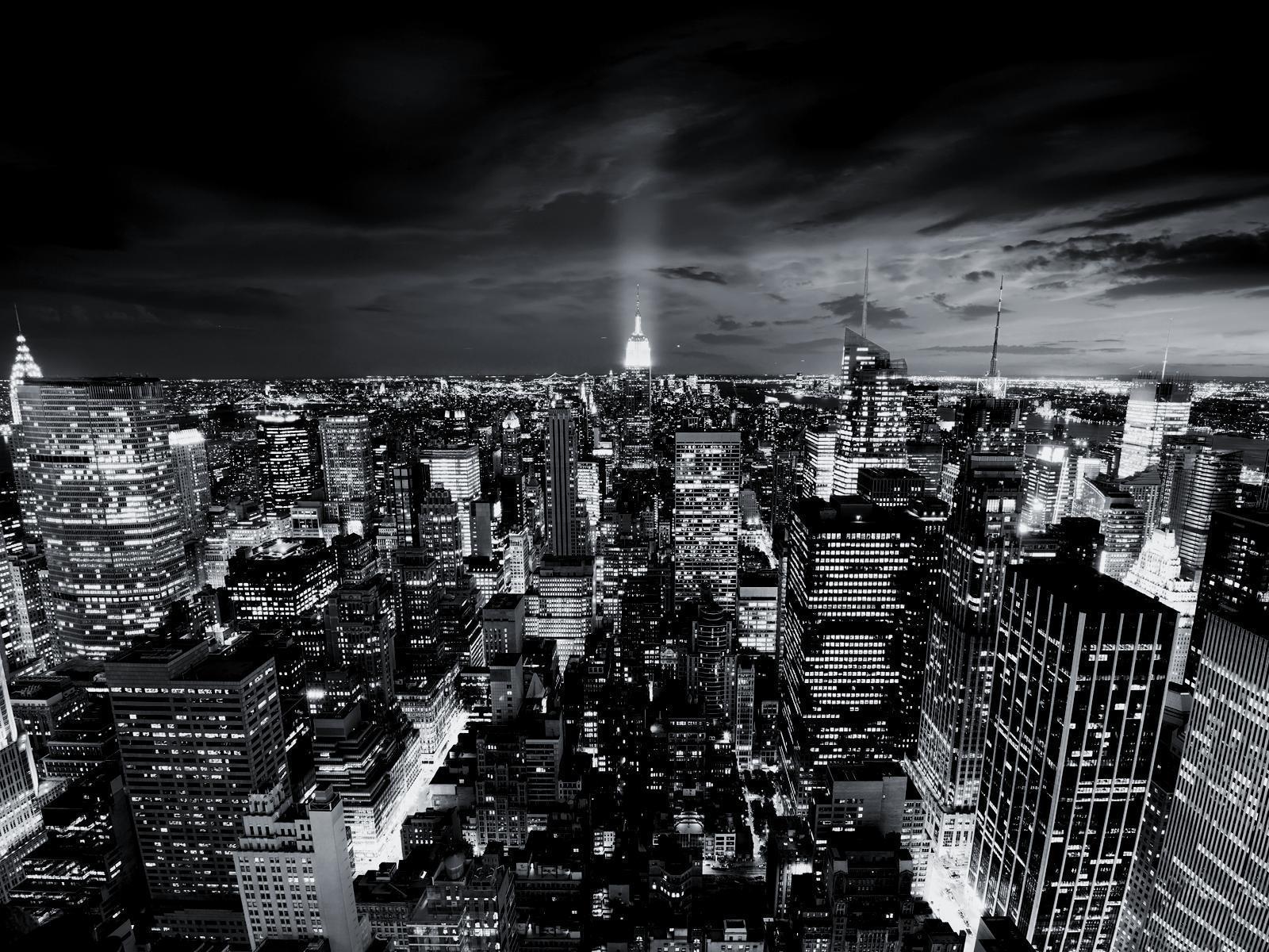 Skyline città bianco e nero, 1600x1200 900p, Desktop