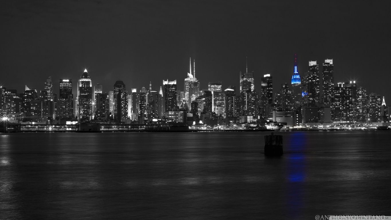 Skyline New York bianco e nero, 1366x768 HD, Desktop