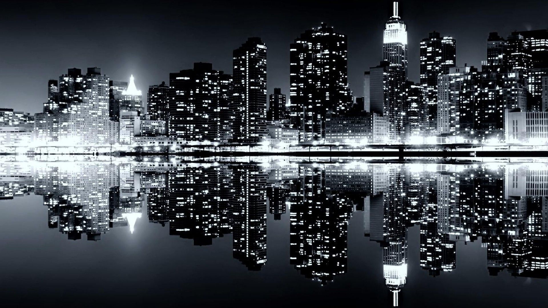 Skyline città bianco e nero, 1920x1080 Full HD, Laptop