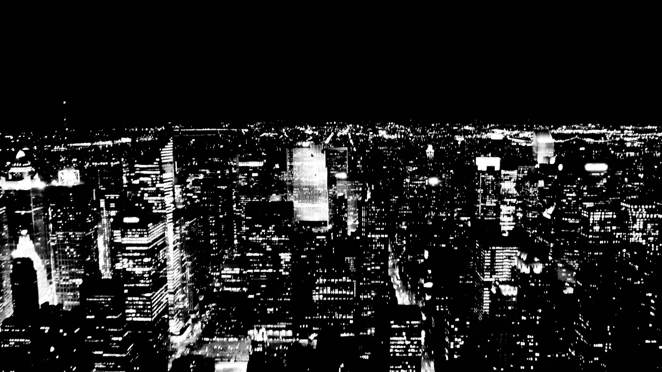 Città notturna bianco e nero, 2560x1440 2K, Desktop