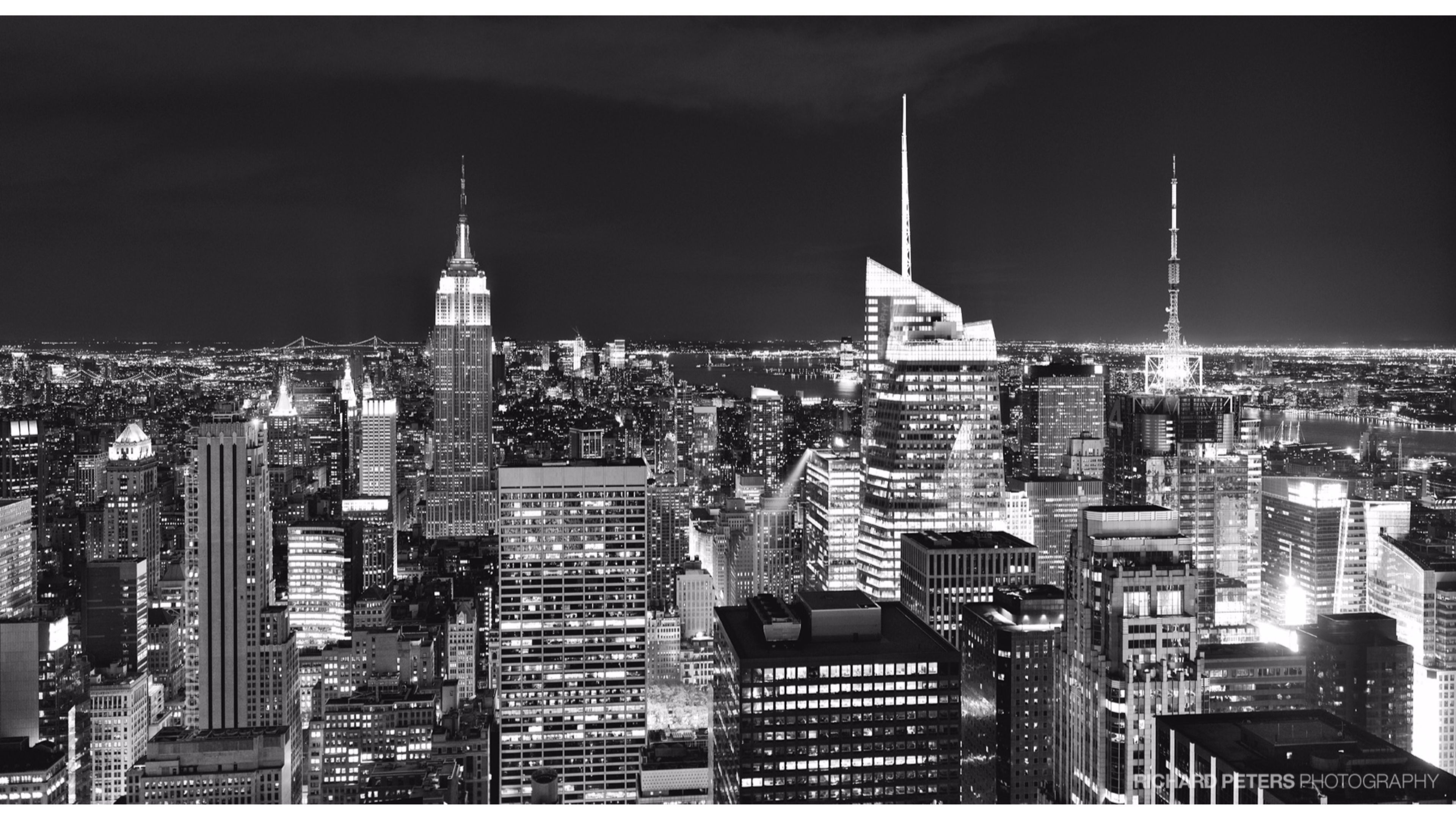 Skyline New York bianco e nero, 3840x2160 UHD, PC 4K