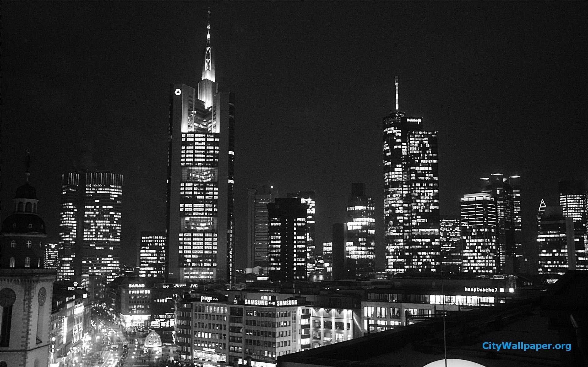 Skyline città notturna bianco e nero, 1920x1200 WUXGA, Laptop