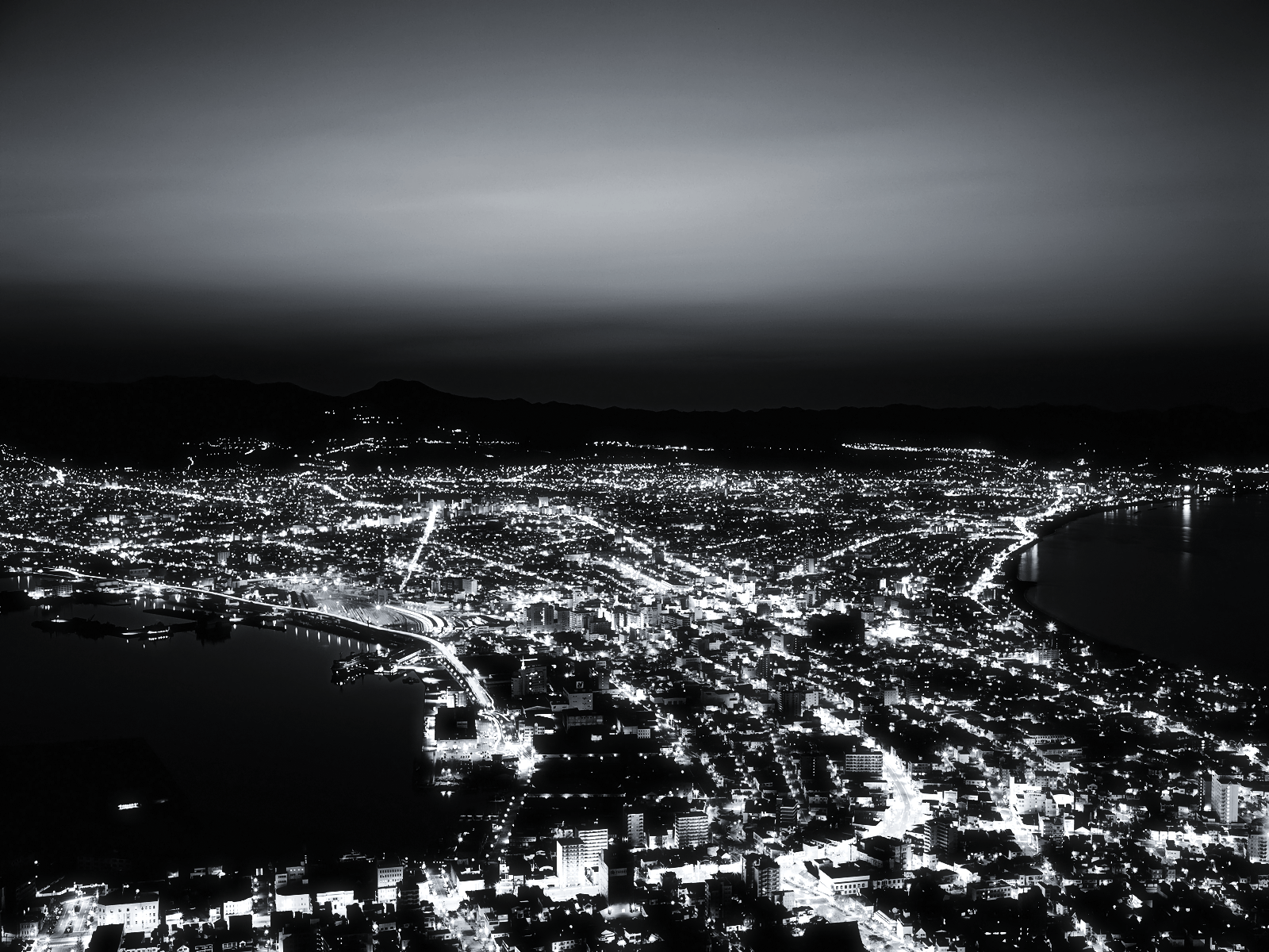 Città vista aerea notturna, 1600x1200 HD Ready, Desktop