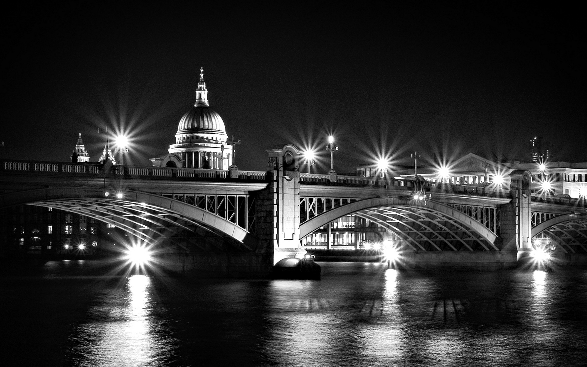 Ponte e cattedrale Londra notte, 1920x1200 Full HD+, PC