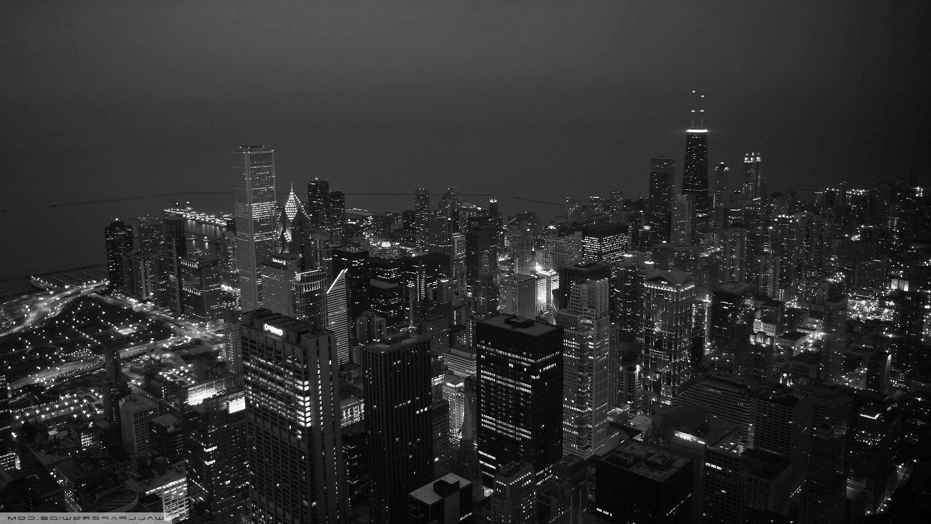Skyline città bianco e nero, 1920x1080 Full HD, PC Desktop