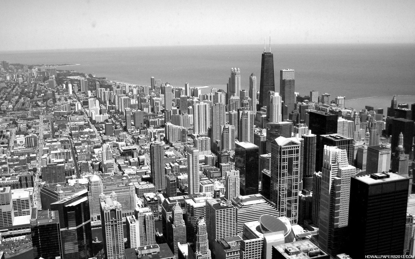 Skyline di Chicago in bianco e nero, 1680x1050 HD, Desktop