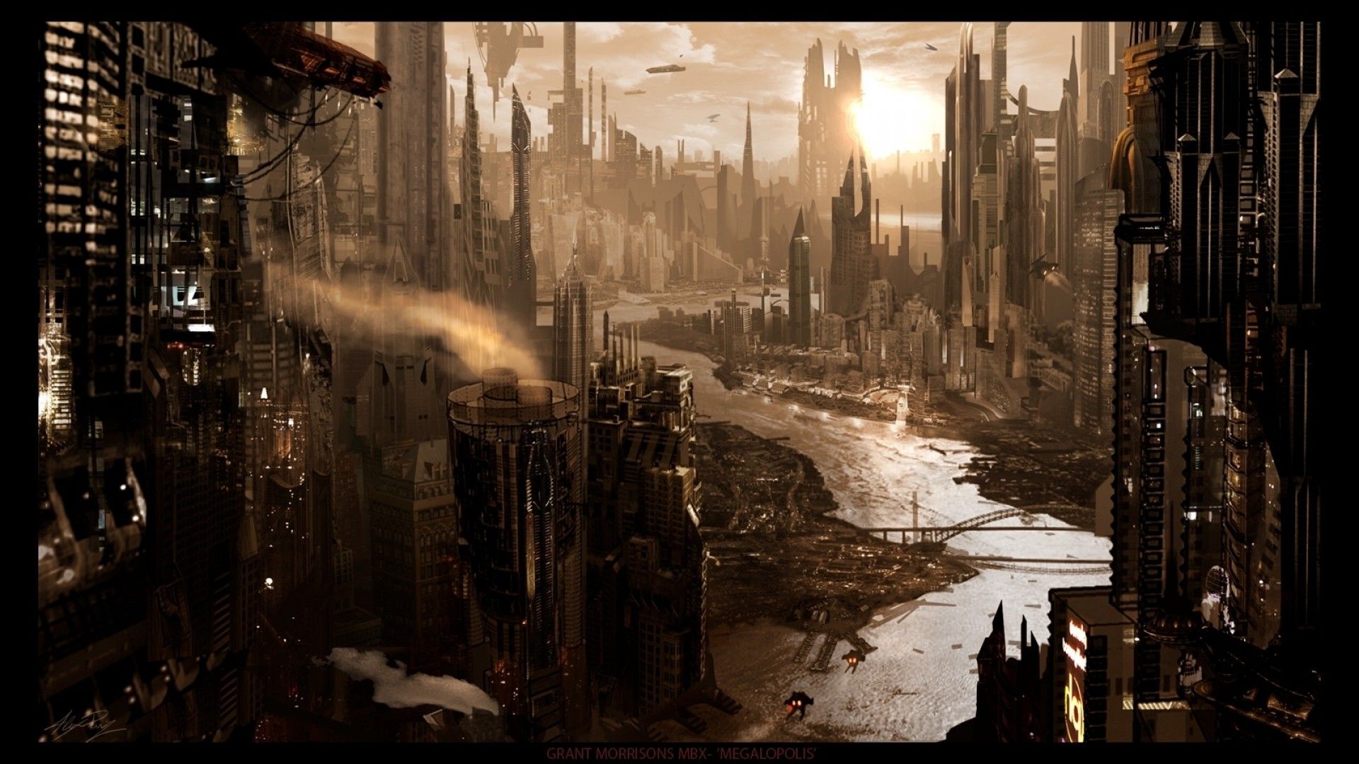 Città steampunk in caverna gigante, 2560x1600 2K+, MacBook Pro