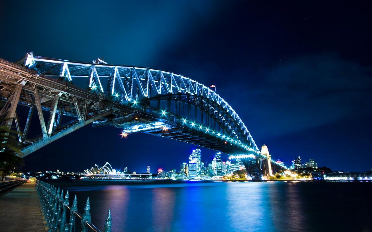 Sydney Harbour Bridge notturno, 1200x750 HD, Laptop