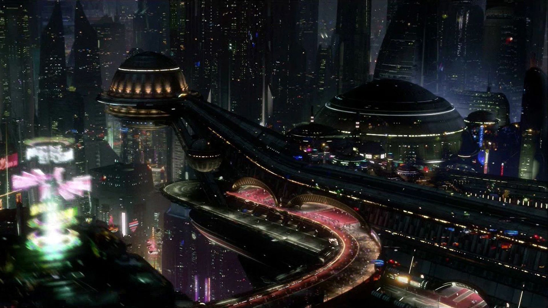 Città futuristica notturna, 1920x1080 Full HD, Desktop