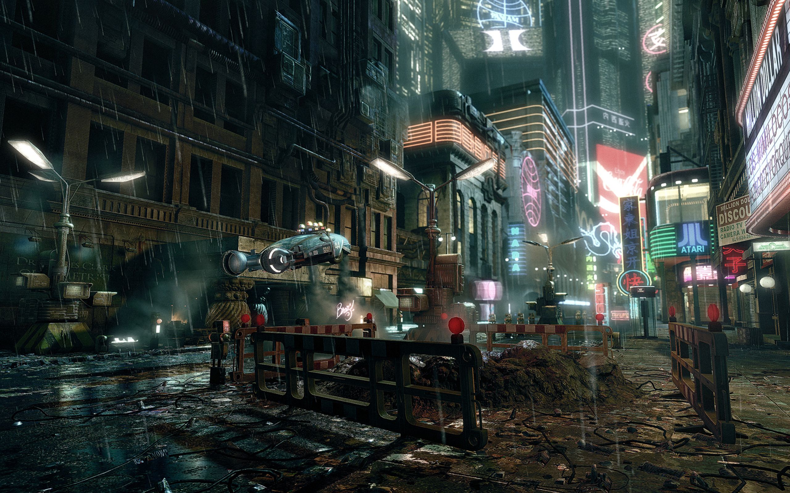 Città futuristica notturna cyberpunk, 2560x1600 WQXGA, Desktop