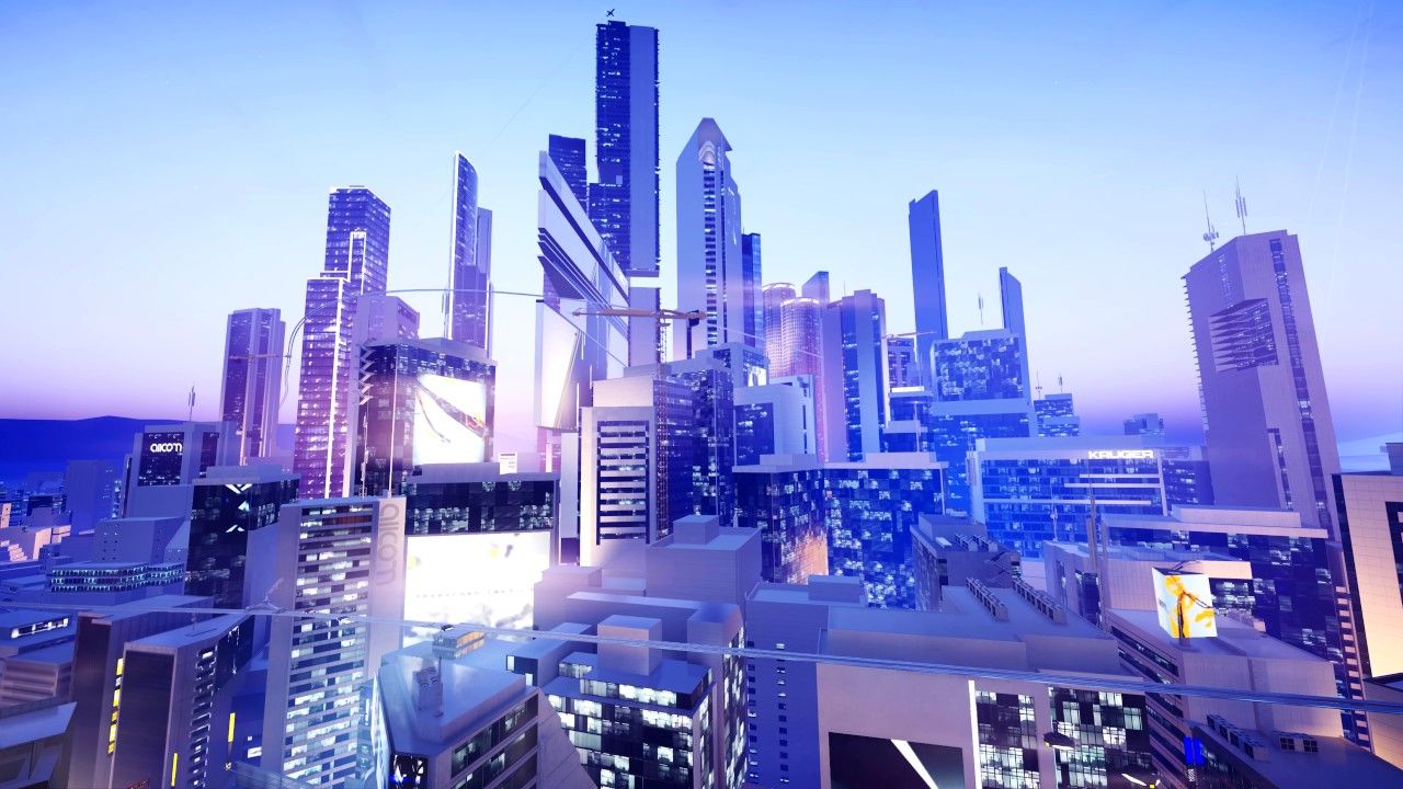 Città futuristica al tramonto, 1280x720 HD, Desktop