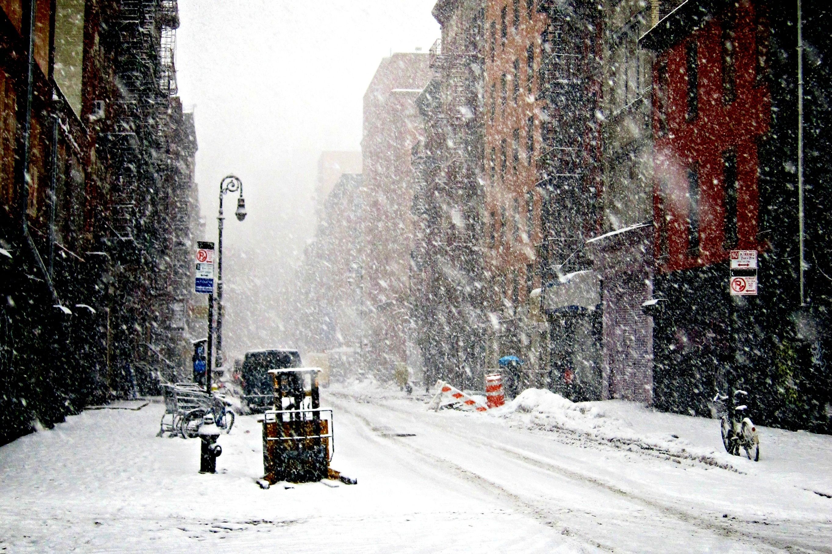 Strada di New York innevata, 2727x1818 2K, Desktop