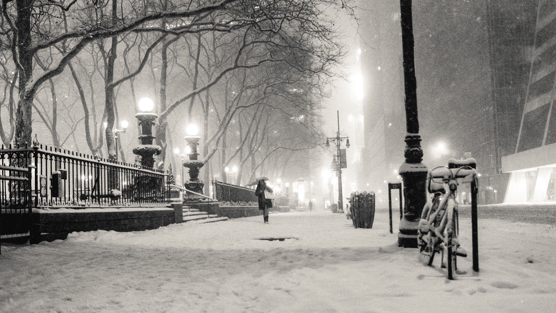 New York City innevata notturna, 1920x1080 Full HD 1080p, Laptop