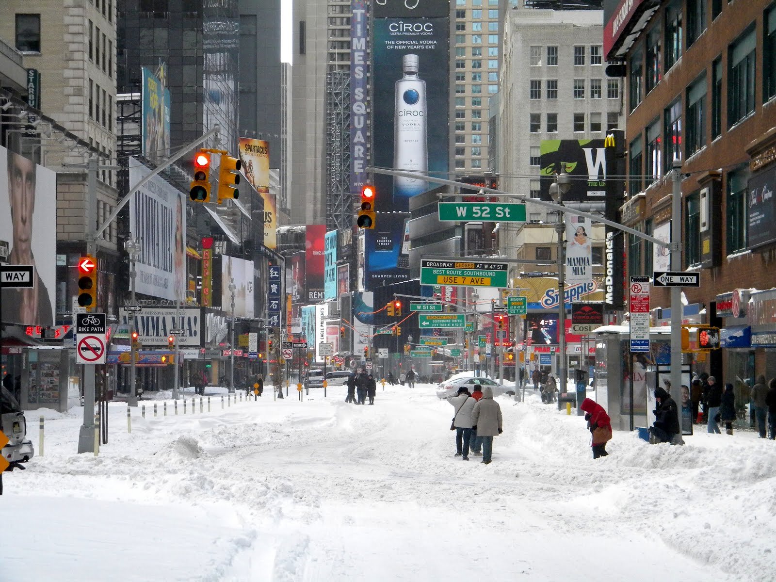 New York innevata, Times Square, 1600x1200 900p, Desktop