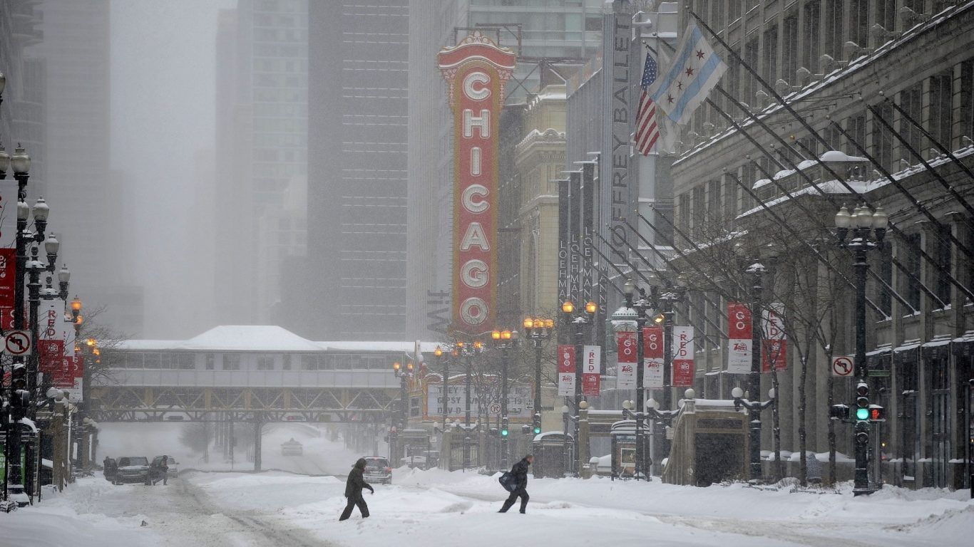 Chicago strada innevata inverno, 1366x768 HD, PC Desktop