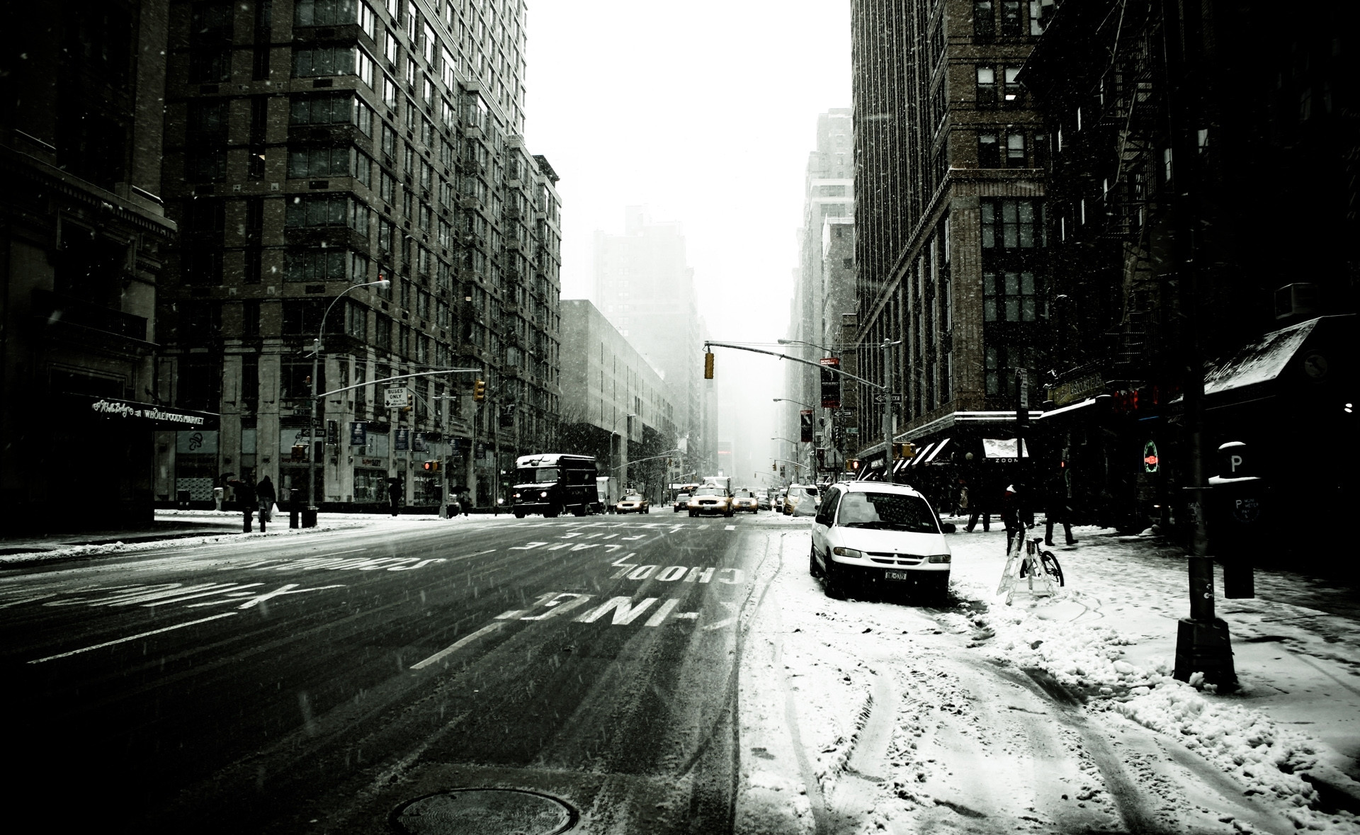 New York innevata bianco e nero, 1920x1179 1080p, PC