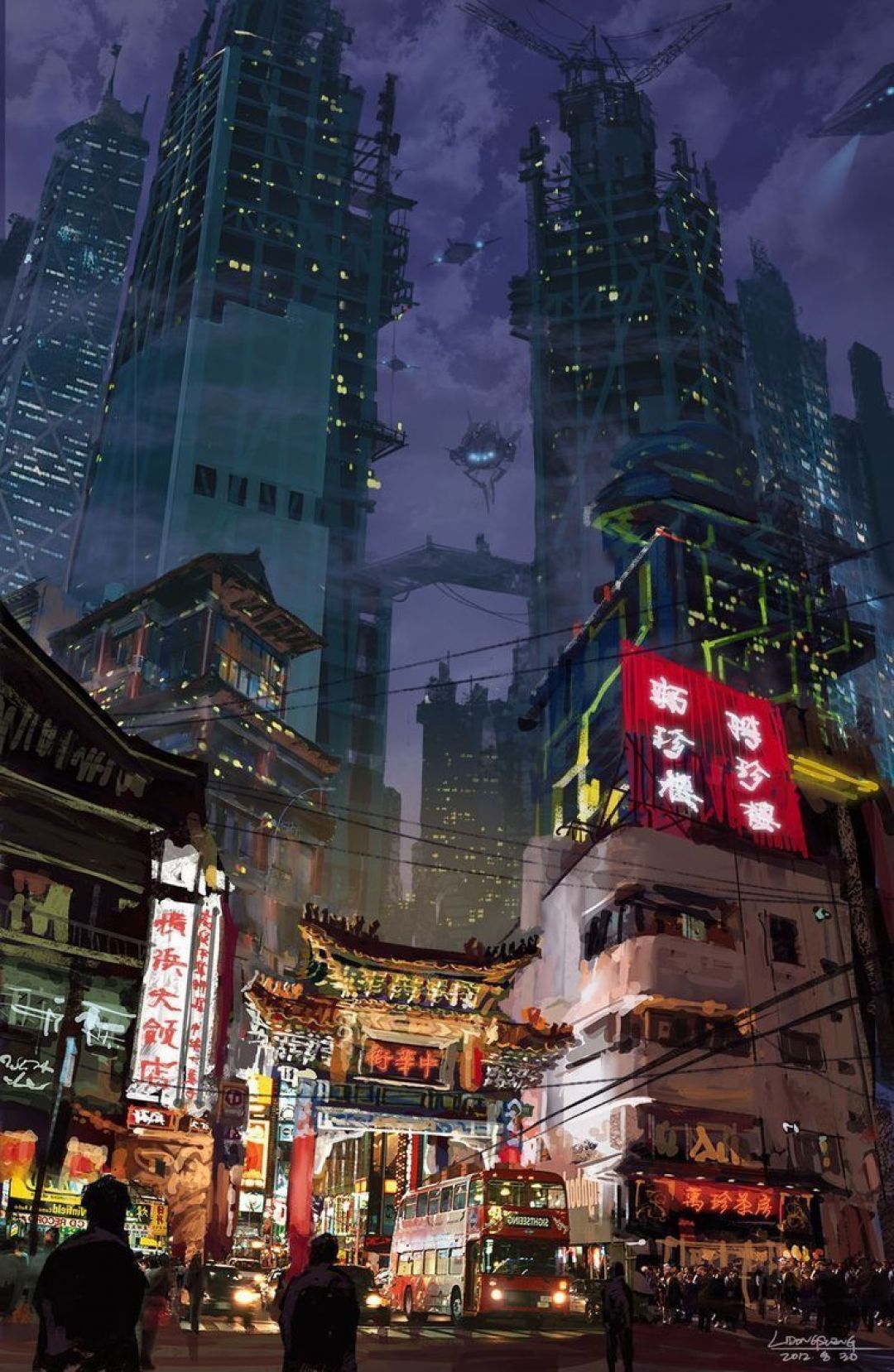 Città cyberpunk giapponese notturna, 1080x1657 Verticale, OnePlus