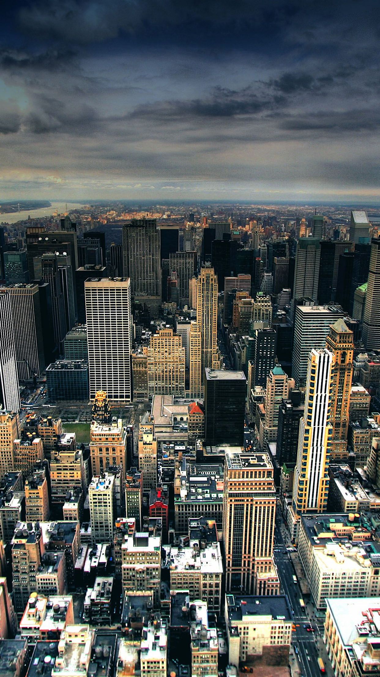 Skyline di New York dall'alto, 1242x2208 Verticale, Telefono