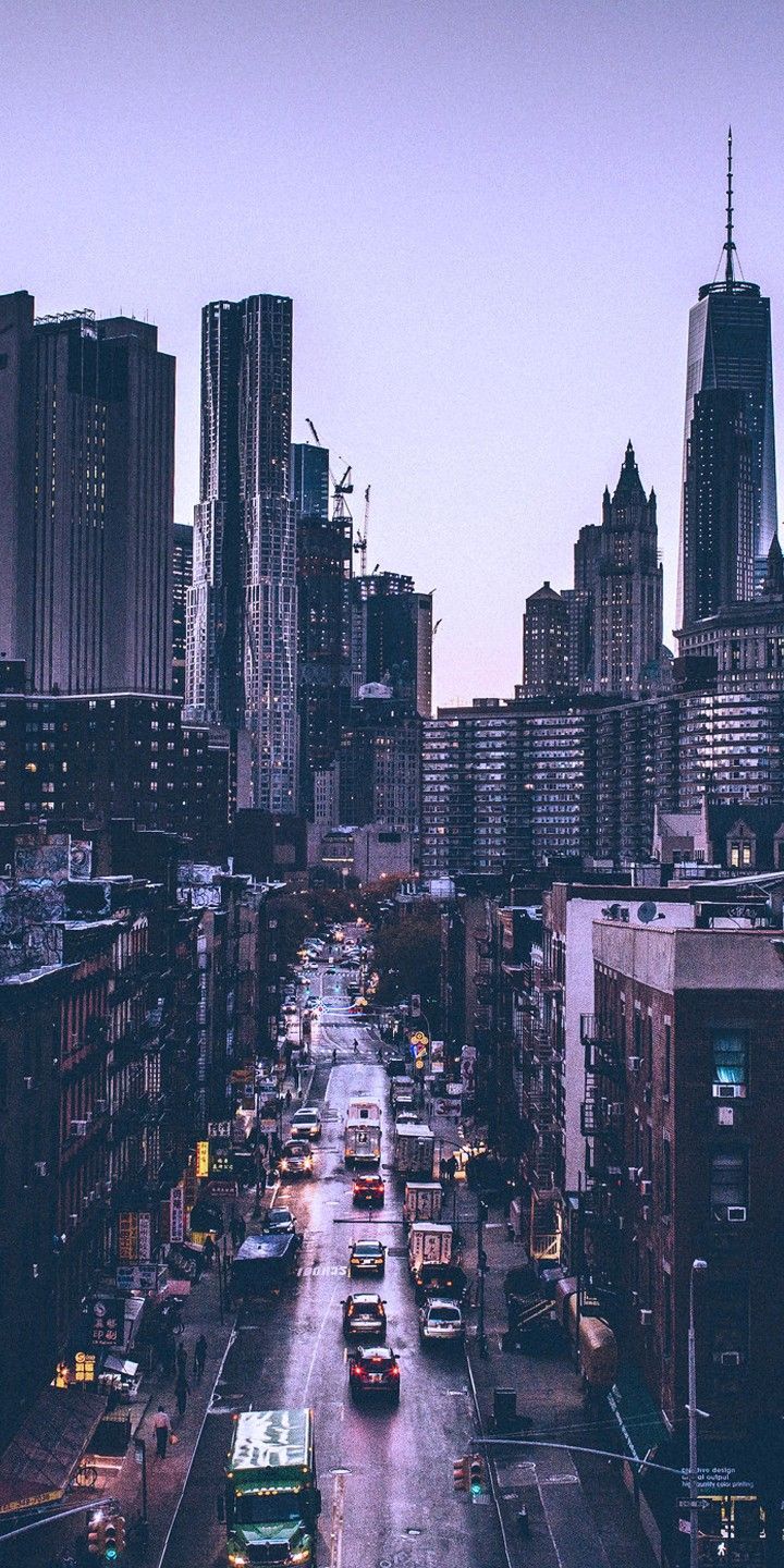 New York City skyline notturna, 720x1440 Verticale, Telefono