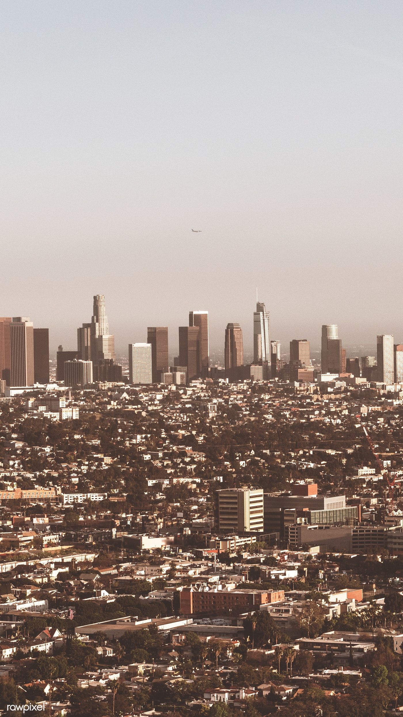 Skyline Los Angeles al tramonto, California, 1400x2489 Verticale, Mobile