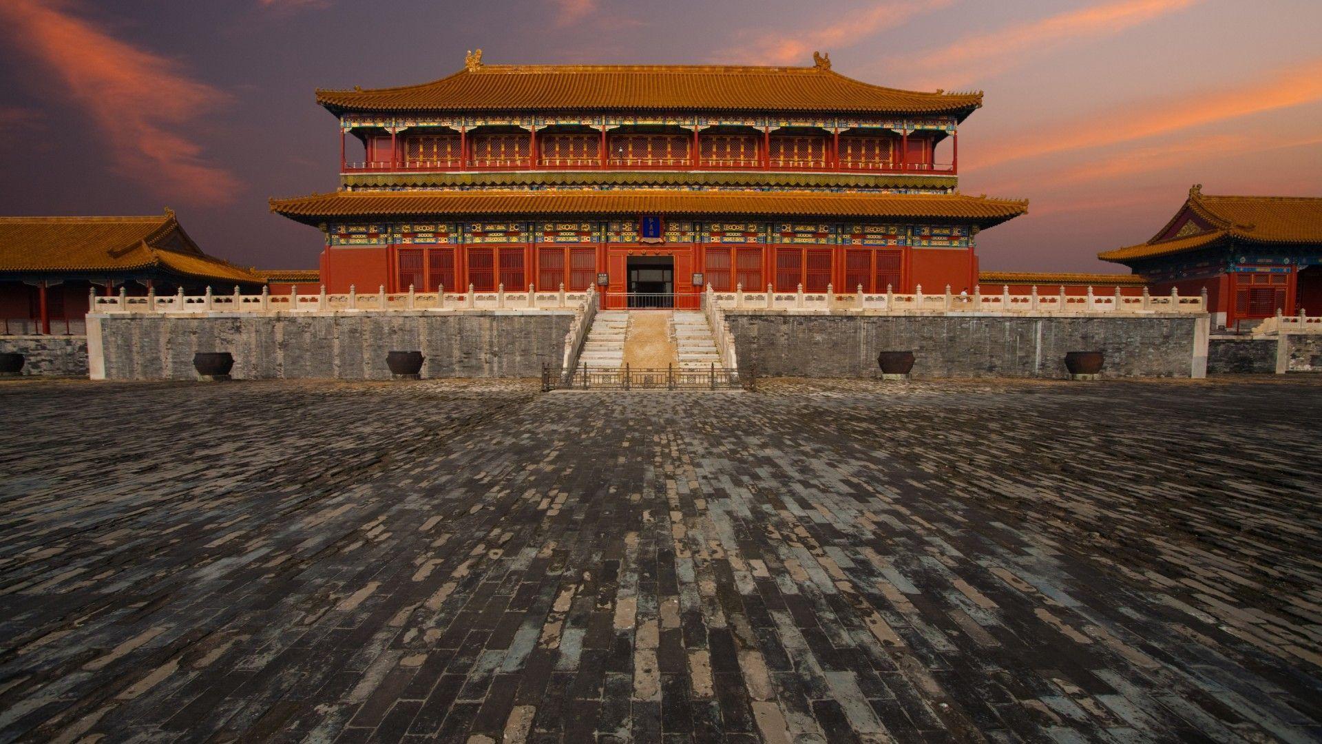 Città Proibita illuminata di notte, 1600x900 900p, Desktop