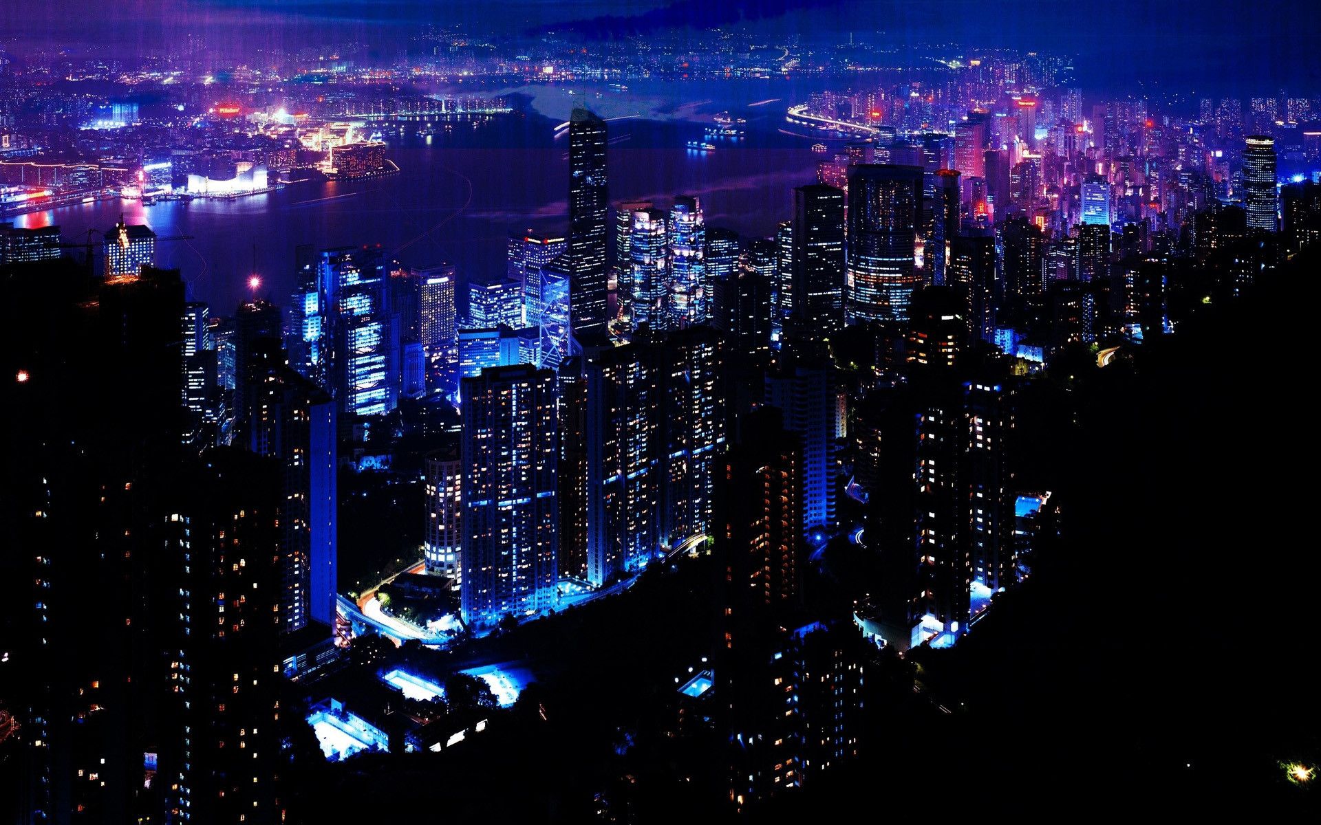 Los Angeles skyline notturno, California, 3038x2013 2K, Desktop