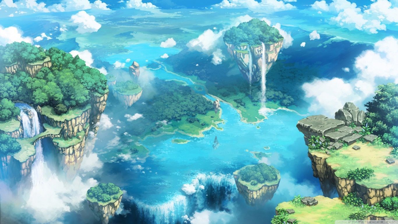 città steampunk fluttuante anime, 1920x1080 1080p, PC