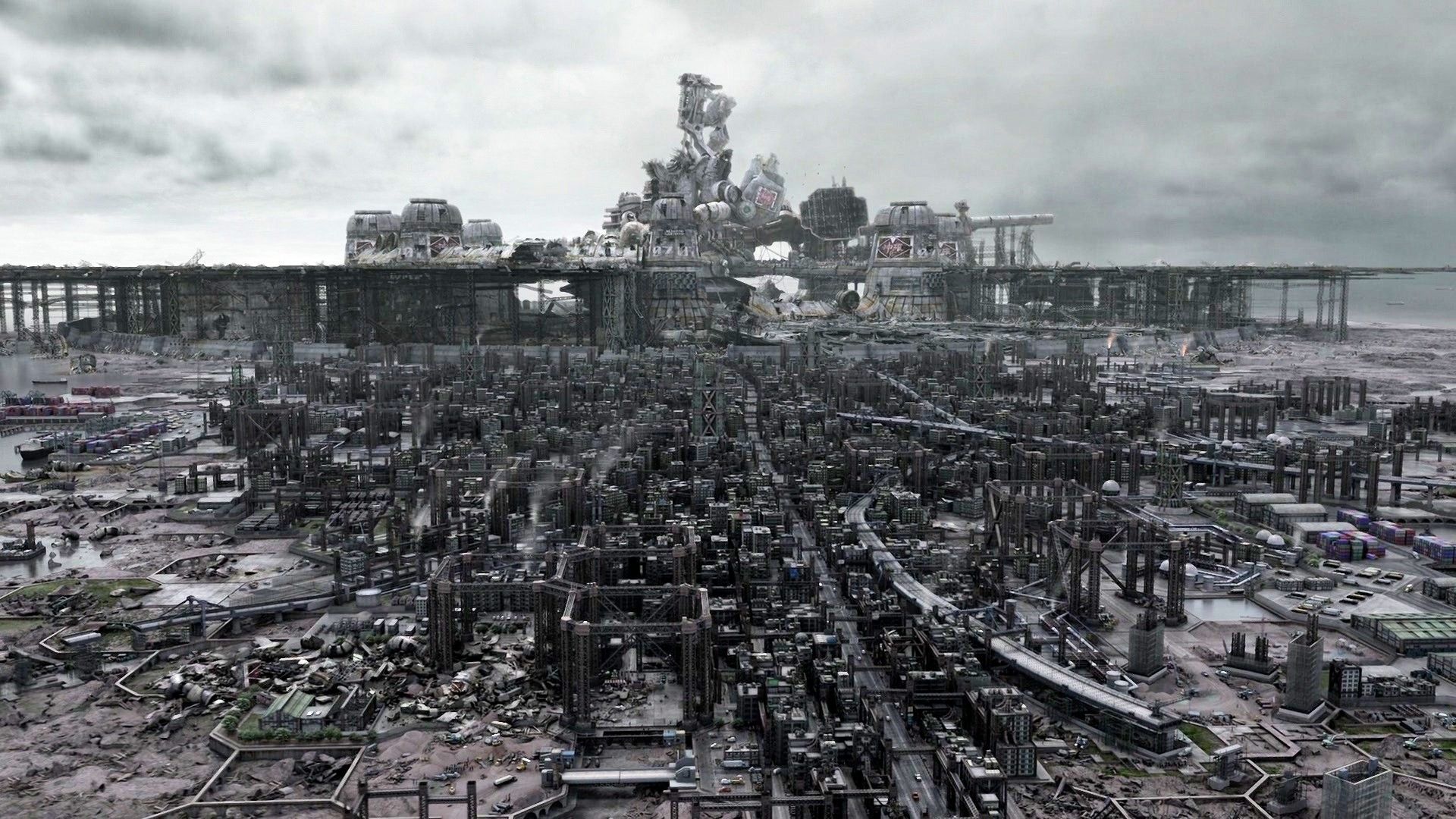 Città industriale distrutta grigia, 1920x1080 Full HD 1080p, Desktop