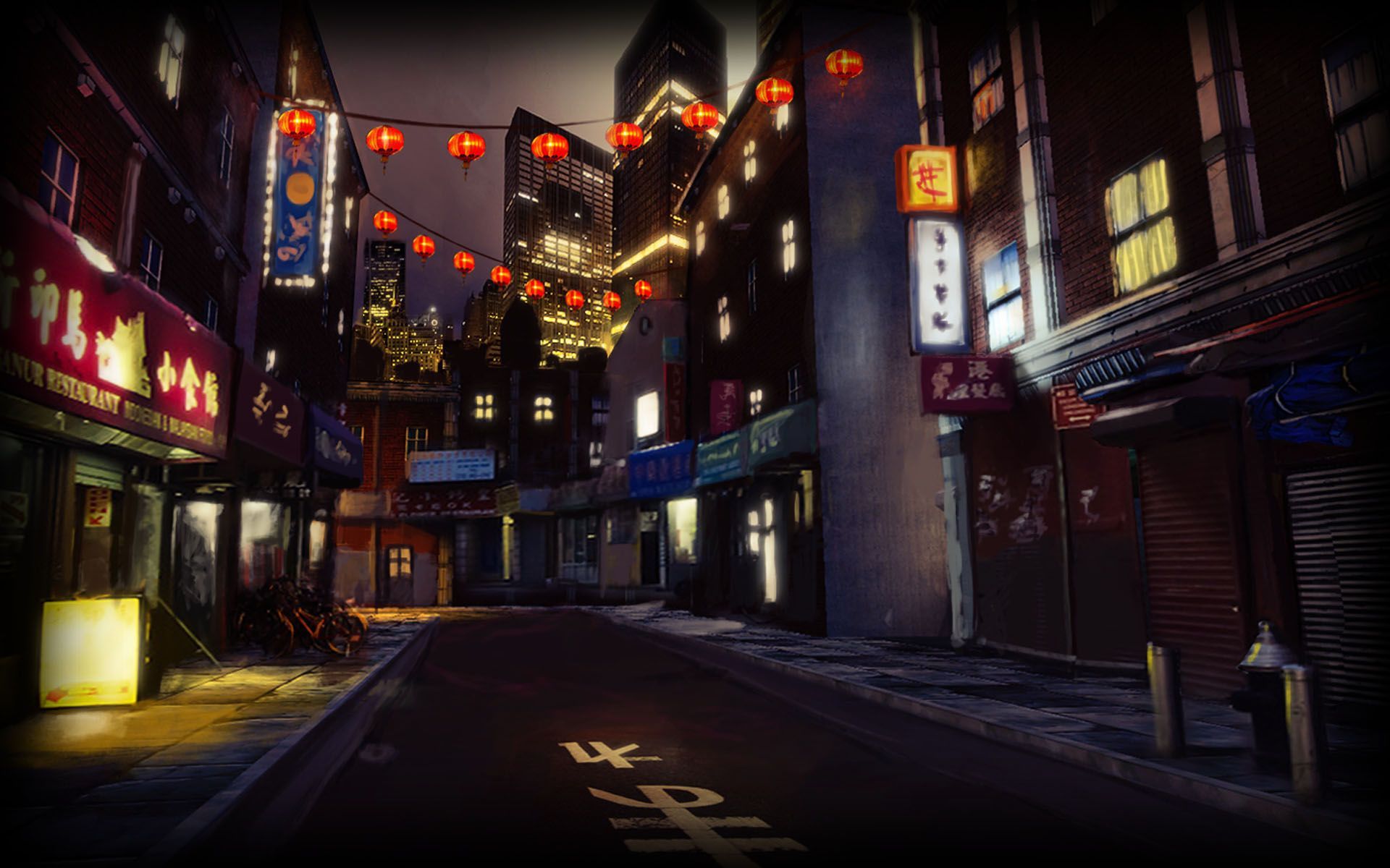 Strada notturna stile Chinatown, 1920x1200 Full HD+ WUXGA, PC
