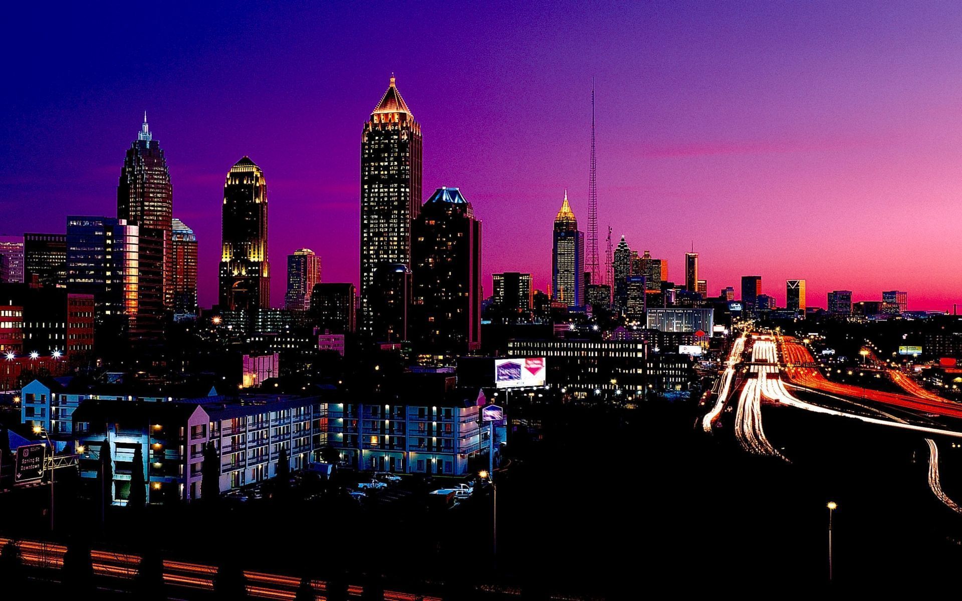 Skyline città al tramonto, 1920x1200 Full HD+ WUXGA, Desktop