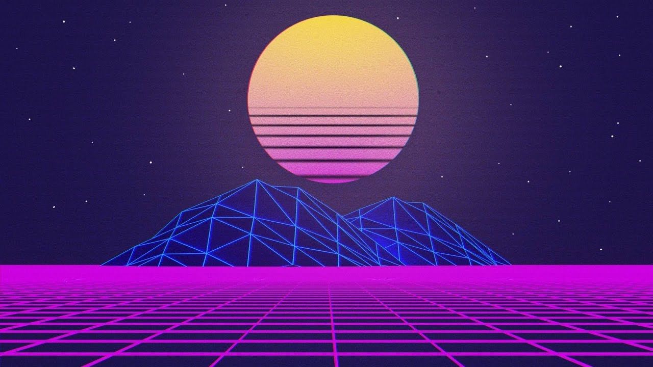 Sole griglia neon vaporwave, 1280x720 HD, Desktop
